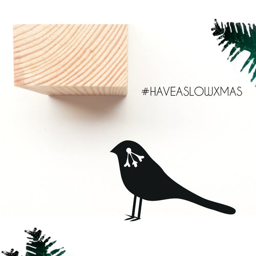 VISUstamp Karácsonyi pecsét kismadár motívummal #haveaslowxmas